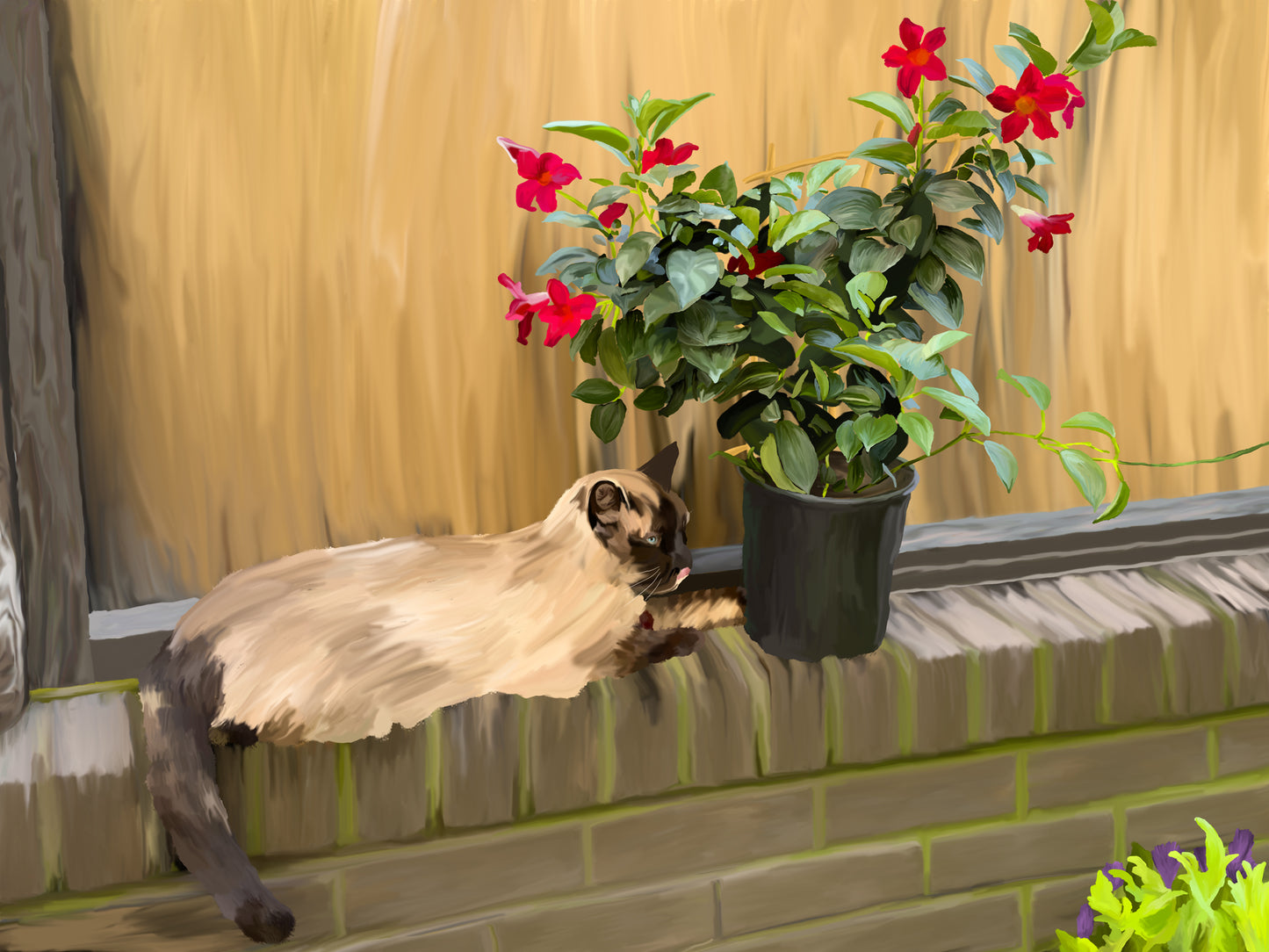 Flower shop cat Digital Art